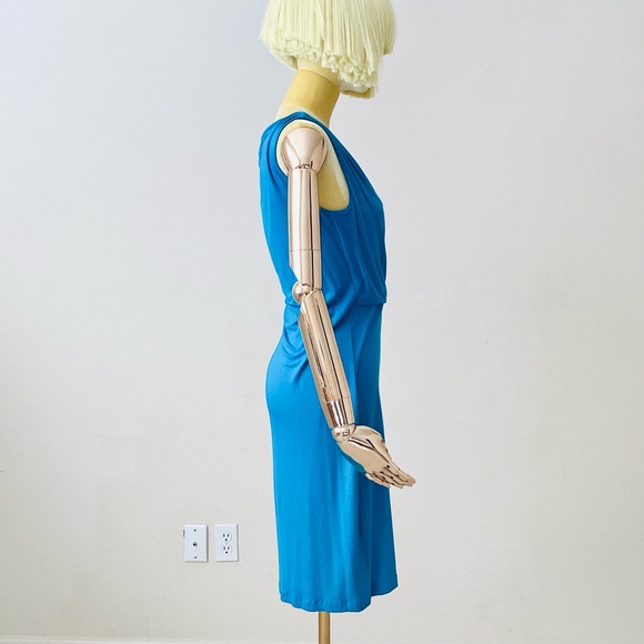 Emili PUCCI V Neck Sleeveless Knee Length in Vibrant Blue Dress SZ XS-S - Picture 2 of 8